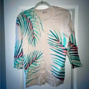 Tan cardigan 3/4 sleeve length sweater